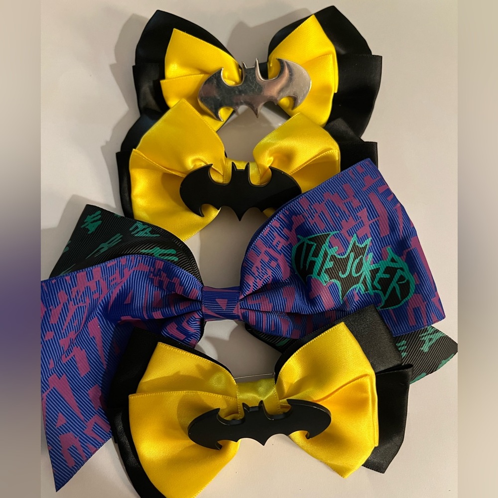 Batman and Joker hair bows